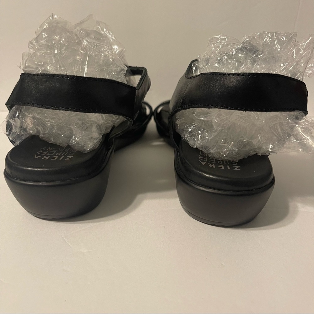 Ziera Women’s Cross Strap Leather Super Support Black Sandal Size 38 (7.5) - Picture 5 of 8